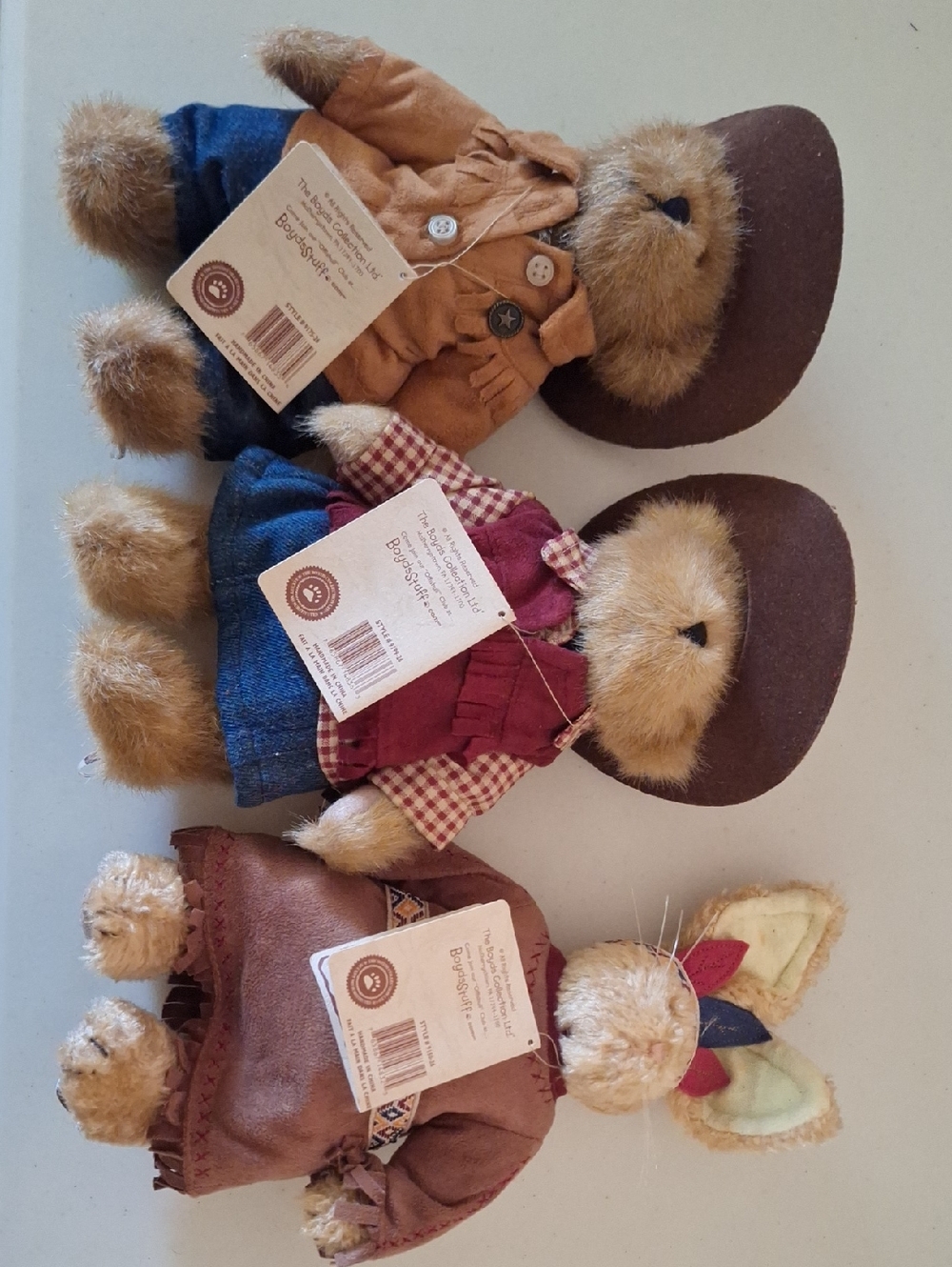 3 Boyds Bears-Edmund, Bailey, & Emily. NWT